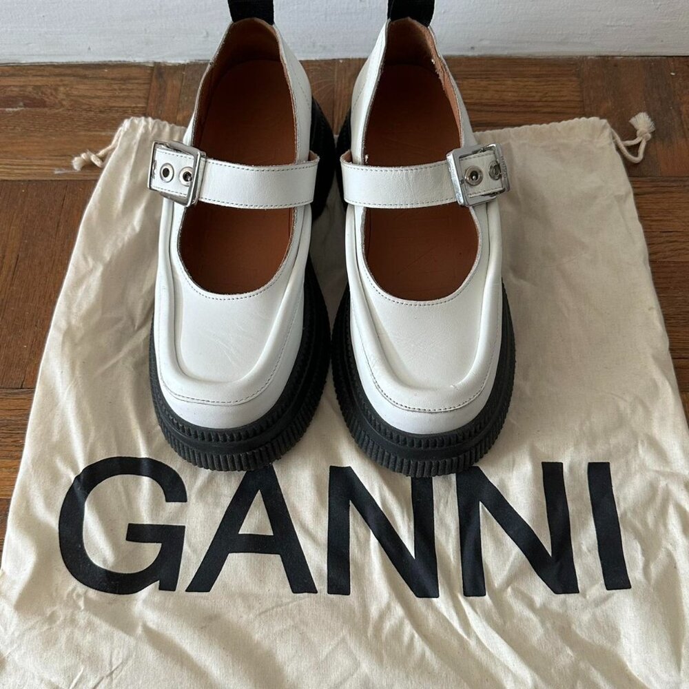 Ganni white creeper mary jane